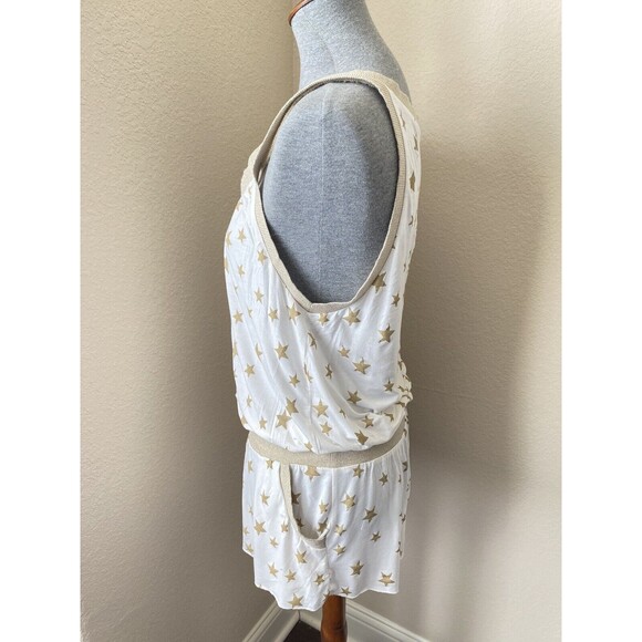 Victoria's Secret Size Small White Gold Star Print Sleeveless Swimsuit Cover Up - Picture 3 of 6